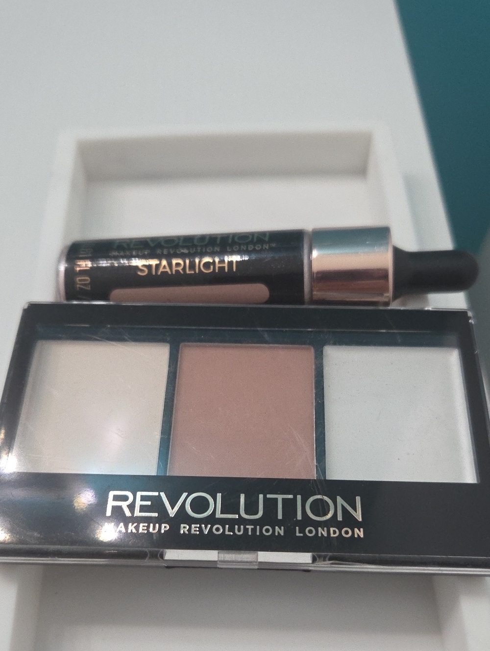 Revolution Bronzer & Starlight Liquid Highlighter - Beige, Cream, Brown